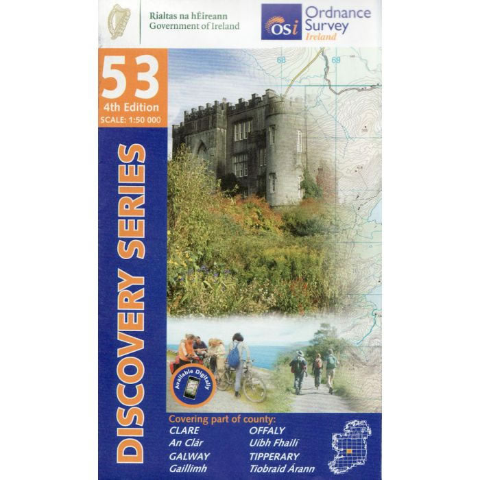 Irish Discovery Map 53, Clare, Galway, Offaly and Tipperary